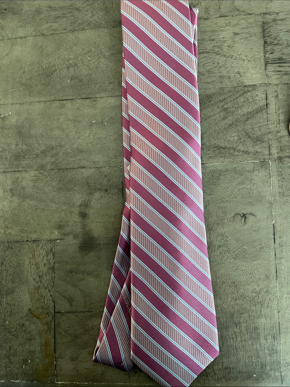 Jos. A. Bank Men's Pink and White Diagonal Stripe Tie